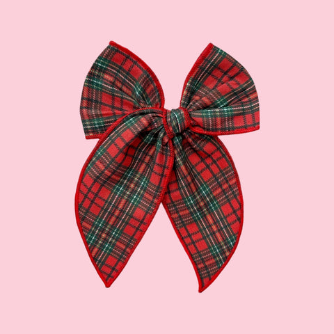Red Plaid Fable Bow
