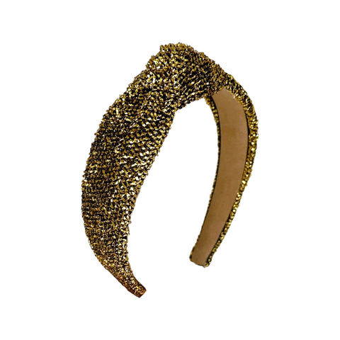 Black & Gold Tinsel Knot Headband