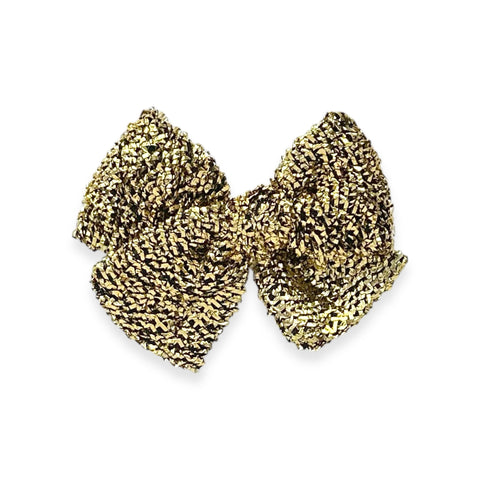 Black & Gold Tinsel Pinwheel Bow