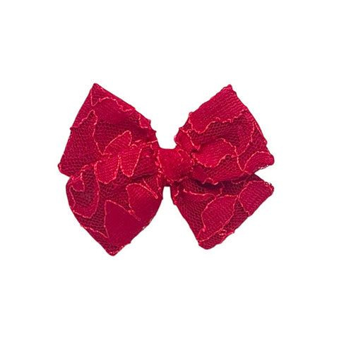 Red Lace Pinwheel Bow