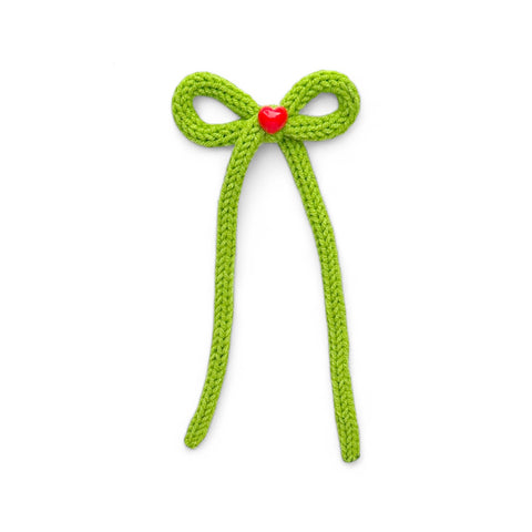 Grinch Green Longtail Knit Bow