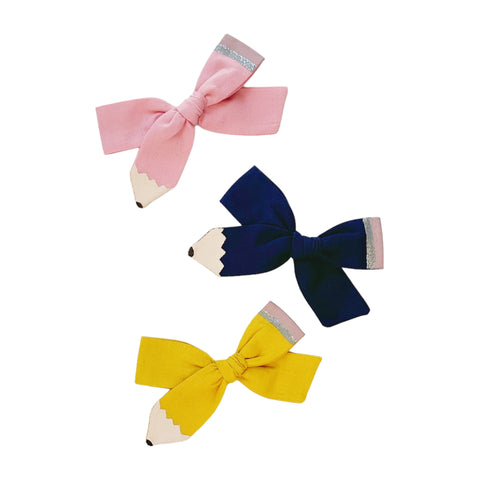 Hand Painted Pencil Bow- Choose Color