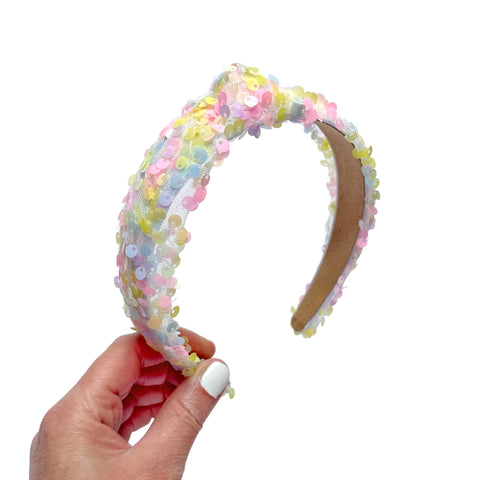 Pastel Sequin Knot Headband