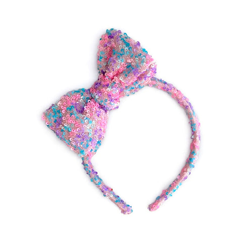 Cotton Candy Sequin Bow Headband