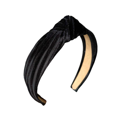 Black Velvet Stripe Knot Headband