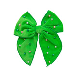 Green & Pink Beaded Fable Bow