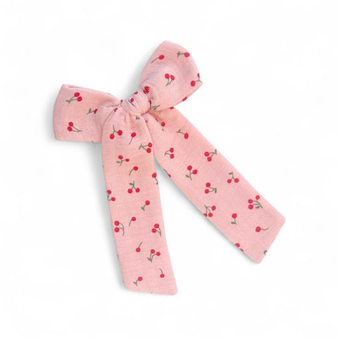 Pink Cherry Gauze Longtail Bow