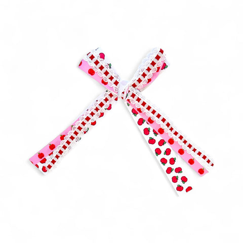 Pink Apple Ribbon Bow