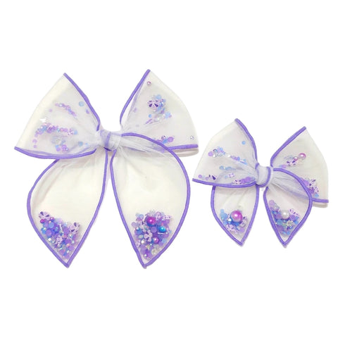 Purple Seashell Shaker Fable Bow