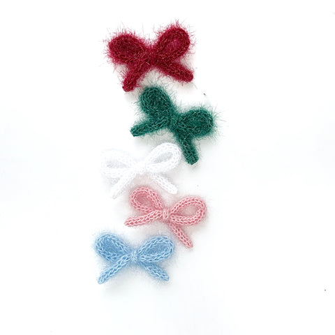Tinsel Knit Bow- Choose Color