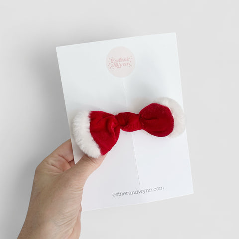 Red Velvet Santa Knot Bow