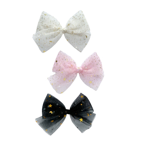 Gold Star Tulle Bow-choose color