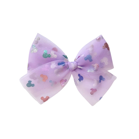 Purple Mouse Tulle Bow