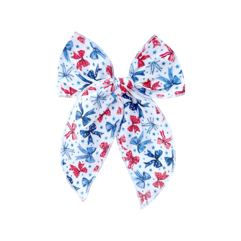 Patriotic Bow Print Fable Bow