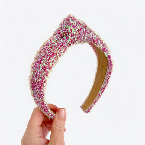 Pink Tinsel Knot Headband