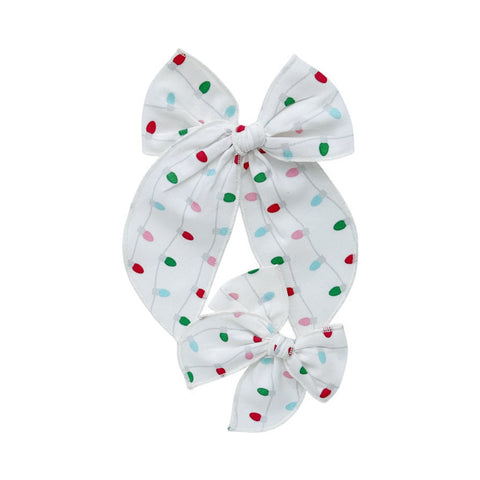 Christmas Light Print Fable Bow