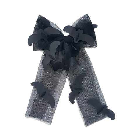 Black Bat Tulle Longtail Bow