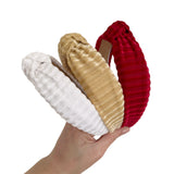 White Velvet Rib Knit Knot Headband