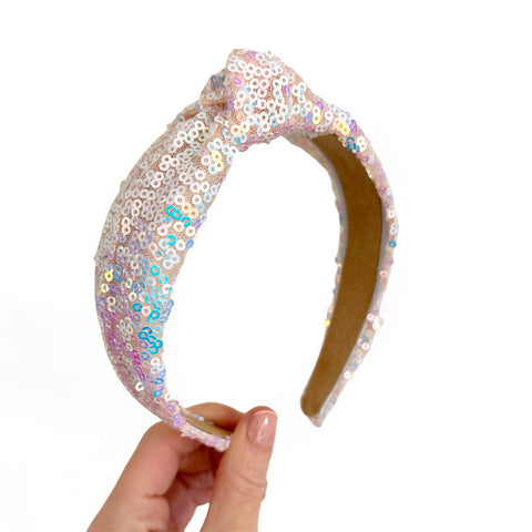 Iridescent Sequin Knot Headband