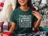 Red or Green Reindeer Name Tee or Sweatshirt- Adult/Child