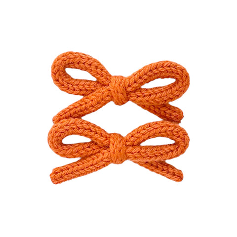 Orange Knit Pigtail Set