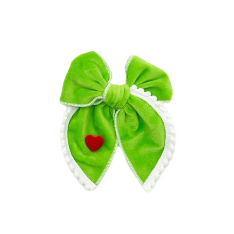 Grinch Velvet Fable Bow