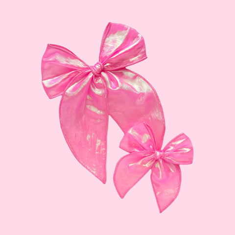 Hot Pink Iridescent Fable Bow