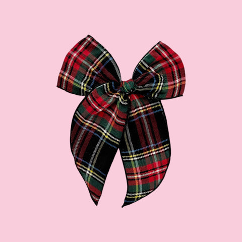 Black Plaid Fable Bow