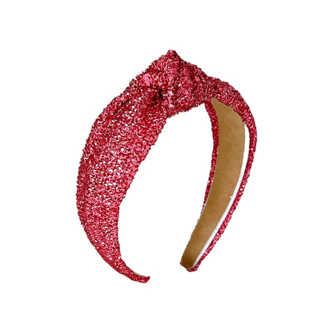 Dark Pink Tinsel Knot Headband