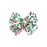 Christmas Sequin Velvet Pinwheel Bow