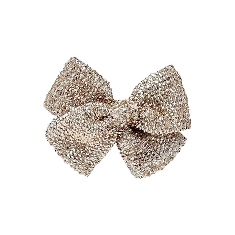 Champagne Tinsel Pinwheel Bow