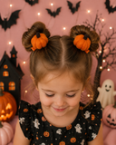 3D Pumpkin Felt Pigtail Set