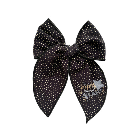 Large Black and Gold Happy New Year Fable Bow