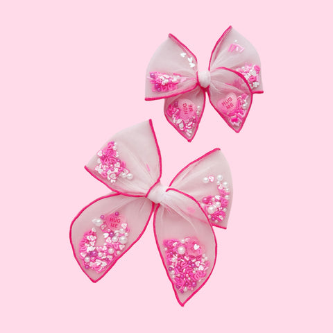 Pink Valentine Shaker Fable Bow