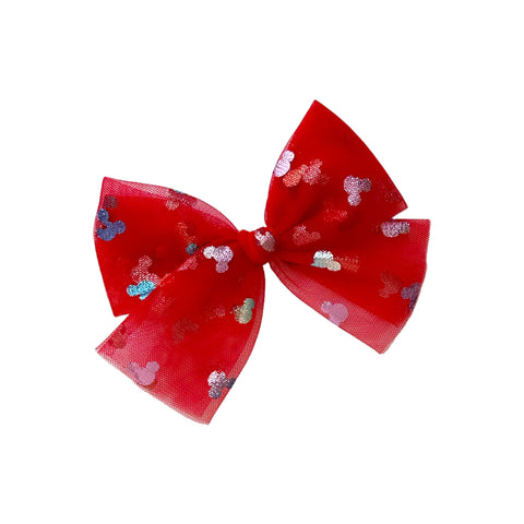 Red Mouse Tulle Bow