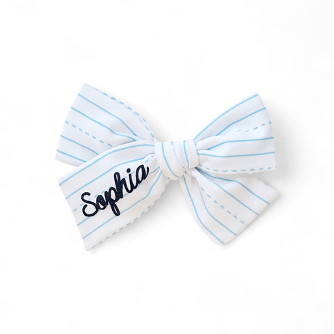 Personalized Vinyl Notebook Pinwheel Bow