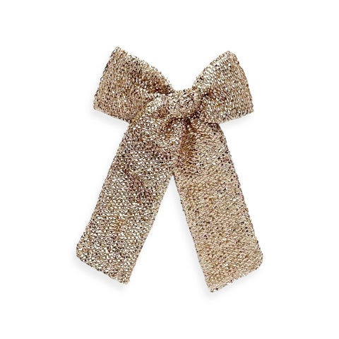 Champagne Tinsel Longtail Bow