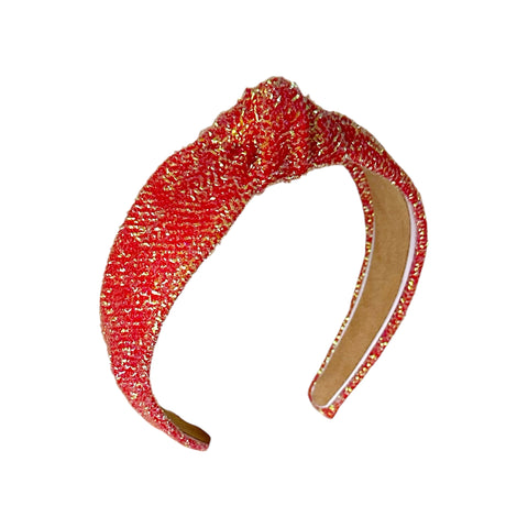 Red Tinsel Knot Headband