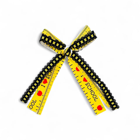 I Love School Ribbon Bow