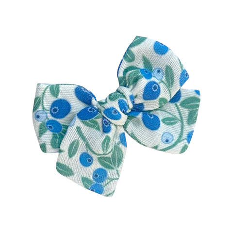 Blueberry Gauze Pinwheel Bow
