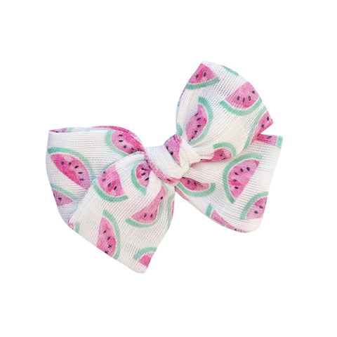 Watermelon Gauze Pinwheel Bow