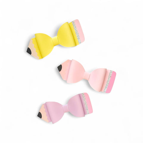Faux Leather Pencil Bow