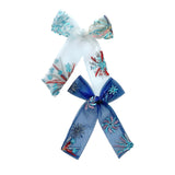 White Mesh Firework Sequin Longtail Bow