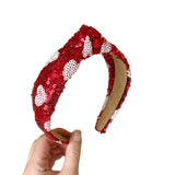 Red Heart Sequin Knot Headband
