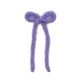 Purple Tinsel Knit Longtail Bow