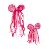Pink Valentine Tinsel Messy Bow