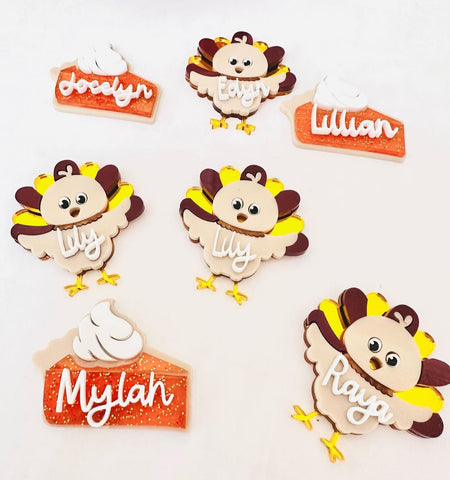 PREORDER- Personalized Thanksgiving Hair Clip