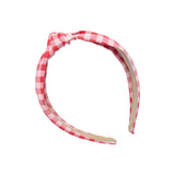 Red & Pink Plaid Knot Headband