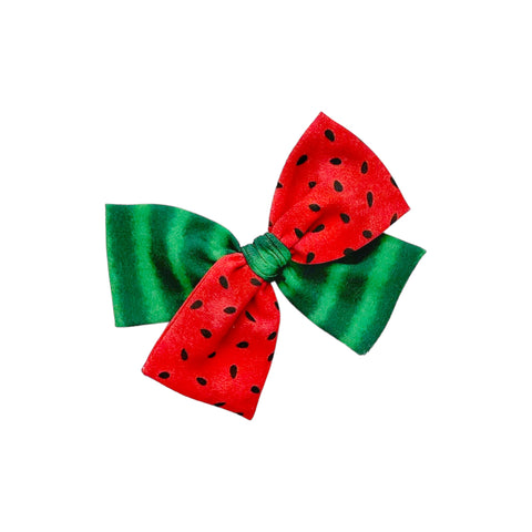 Watermelon Crepe Pinwheel Bow