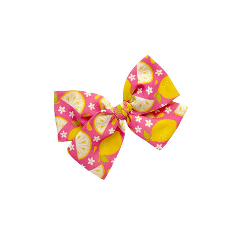 Pink Lemon Crepe Pinwheel Bow